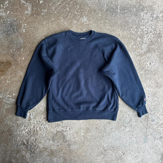 Navy Champion Reverse Weave Crewneck Sweatshirt - L