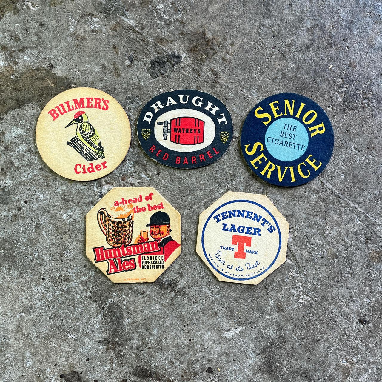 Vintage beer mat collection (group of 5)