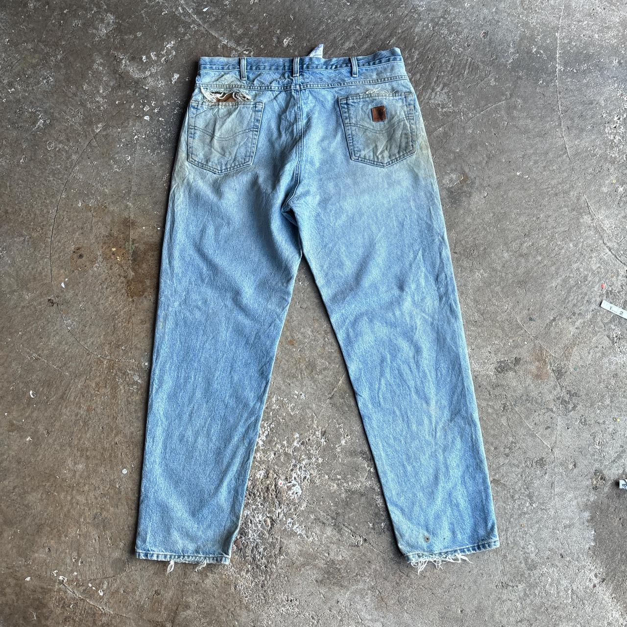 Blue Denim Heavily Distressed Dickies Carhartt