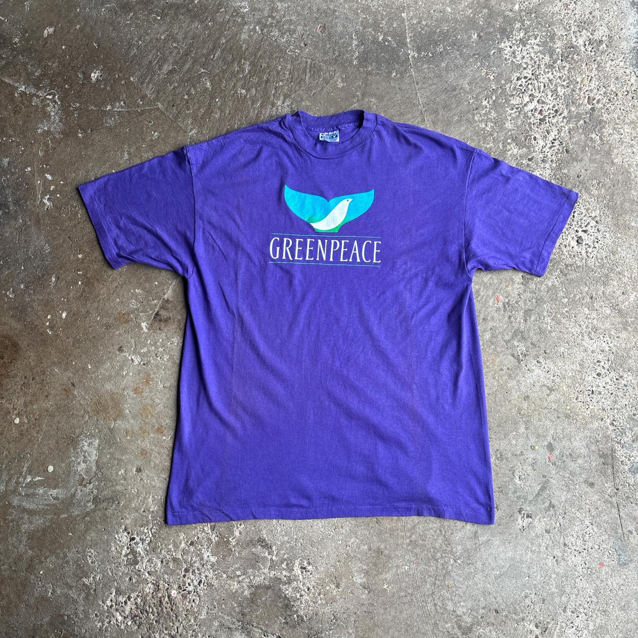 Purple Green Peace Graphic T-Shirt - XL