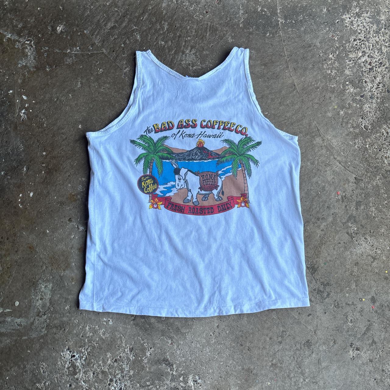 Vintage White ‘Bad Ass Coffee’ Graphic Vest
