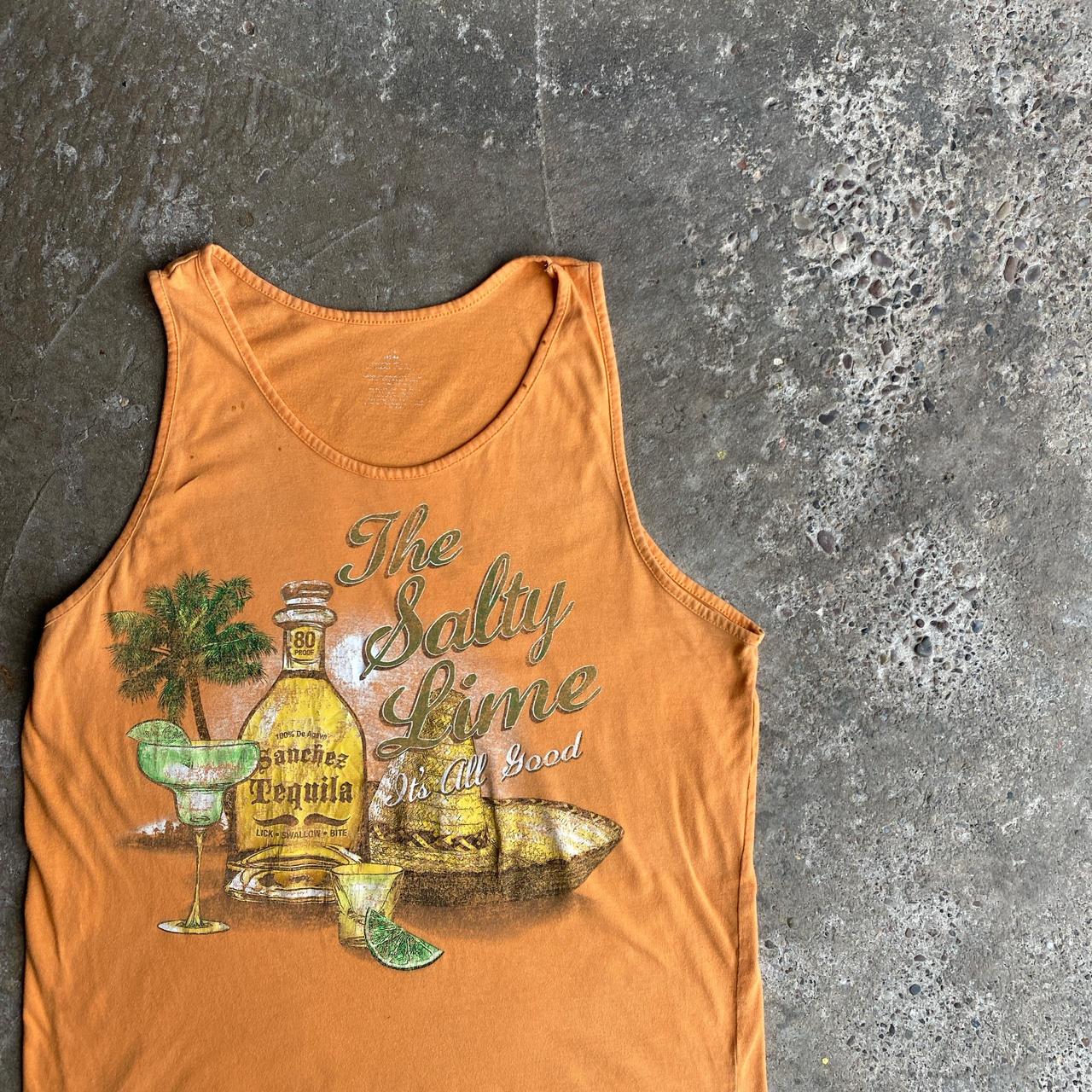 Orange Bar Graphic Tank Top - L