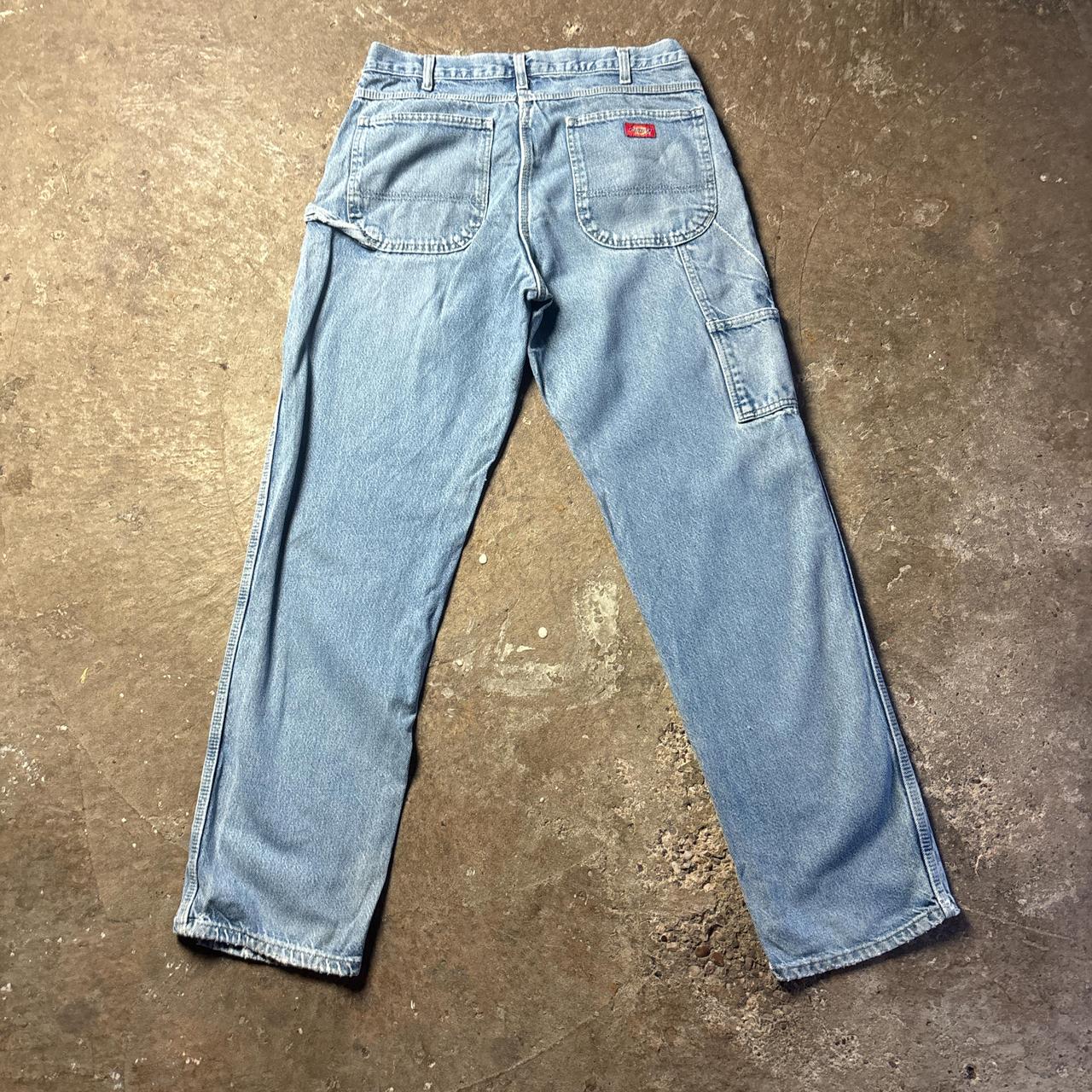 Blue Distressed Denim Dickies Carpenter Jeans - W34