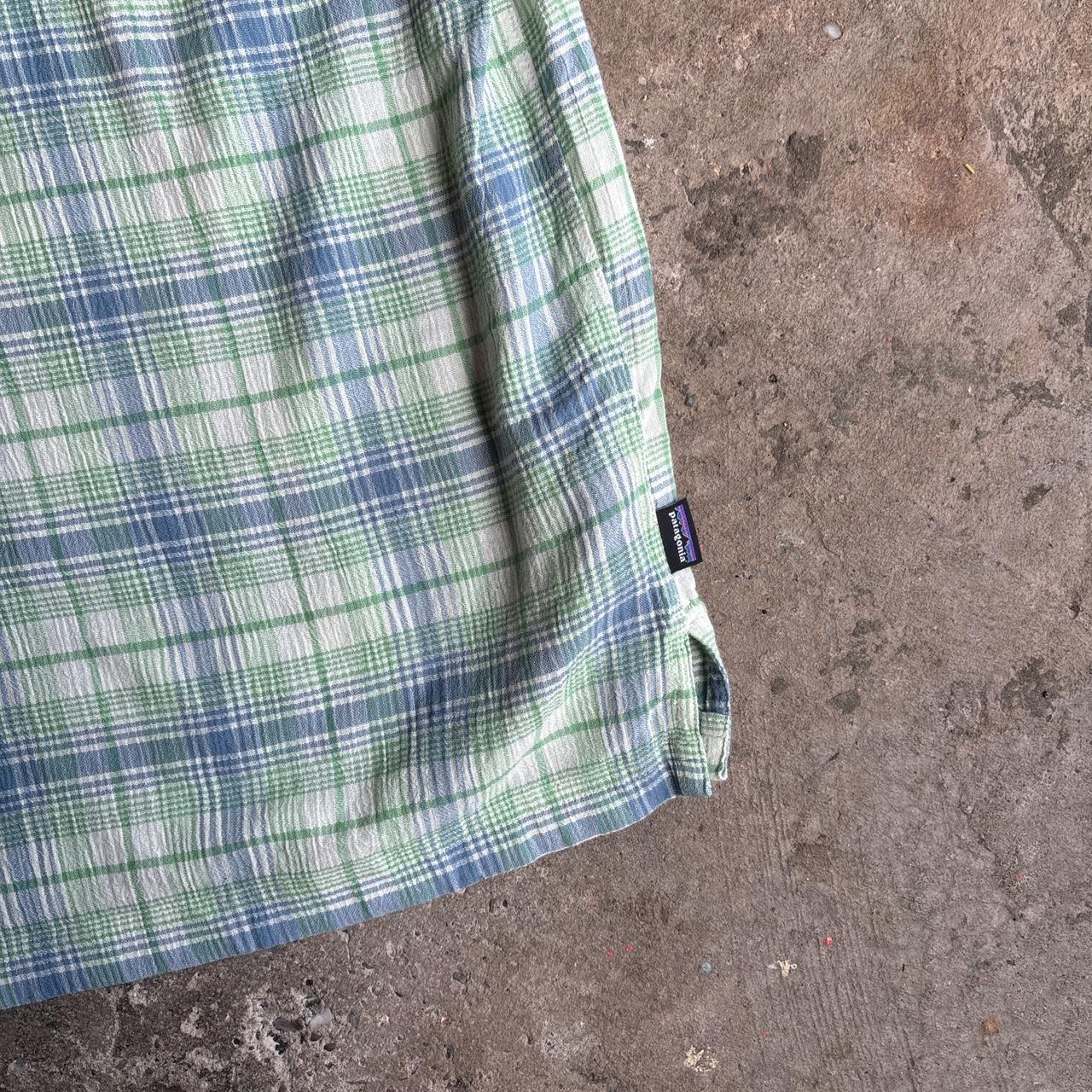 Green, white and blue Patagonia chequered shirt