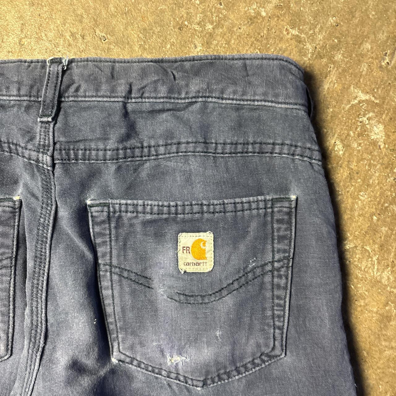 Navy Carhartt FR Cotton Carpenter Trousers - W31