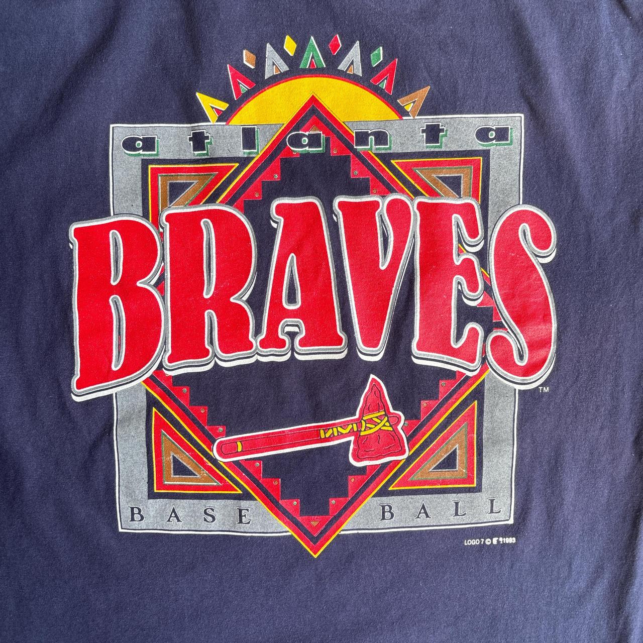 Vintage Navy Atlanta Braves 1991 Western Champions T-Shirt