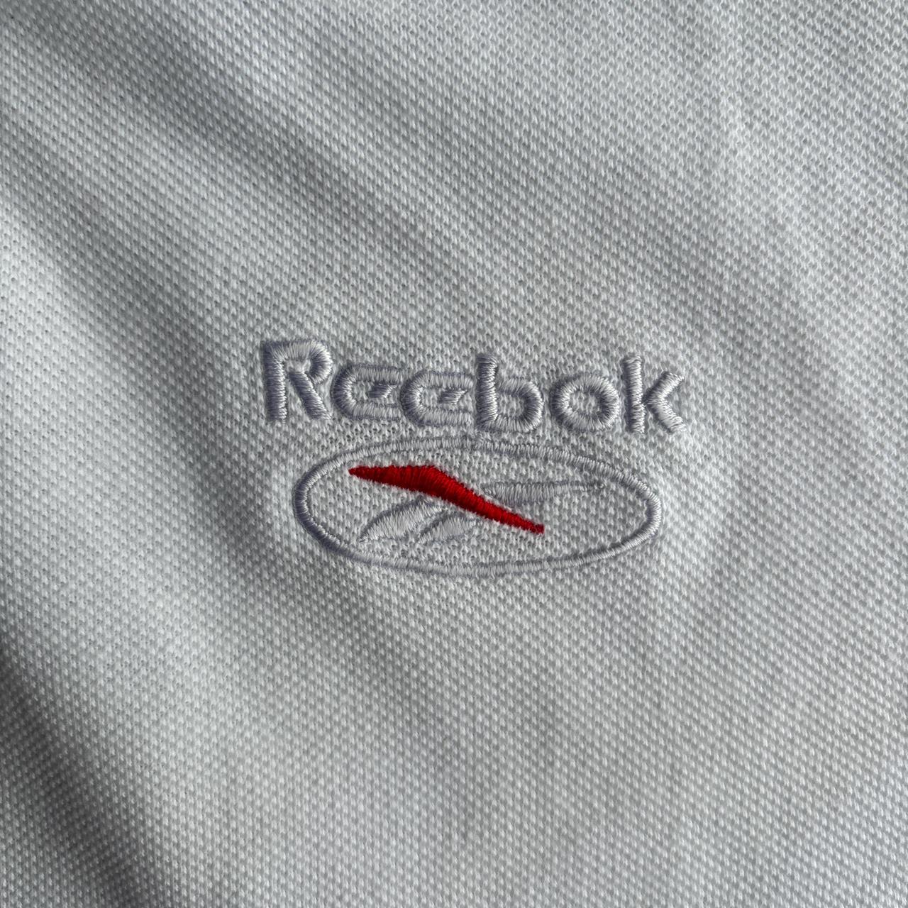 Vintage White Reebok Polo Shirt - L