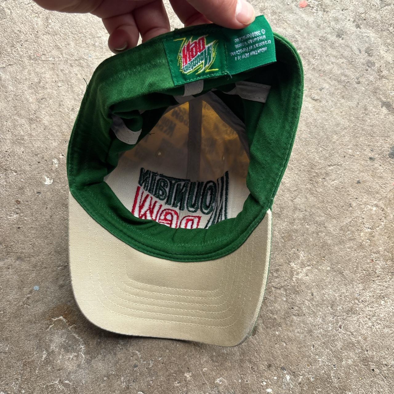00s Green and cream Mountain Dew baseball cap