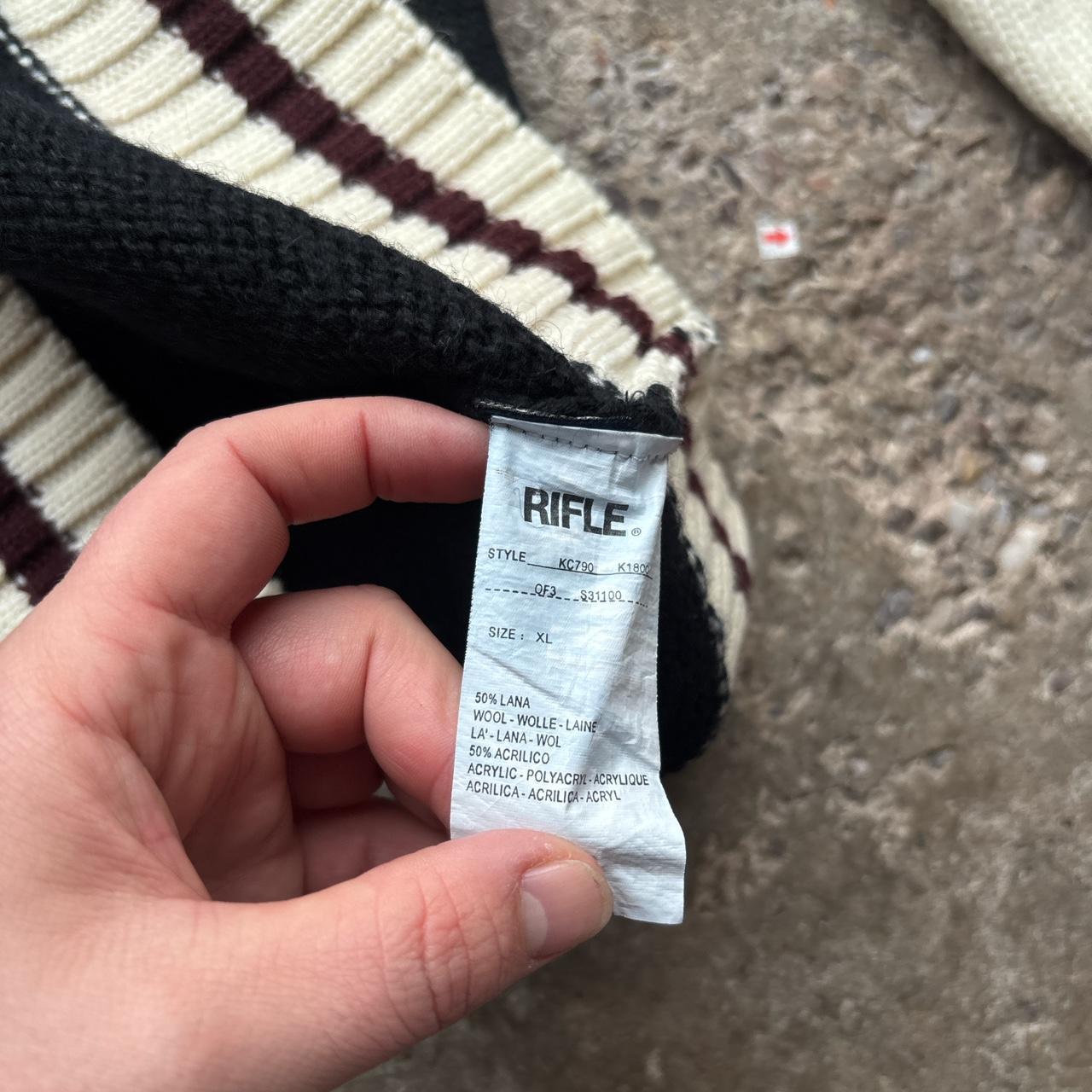 Cream and black Wool Rifle quarter zip