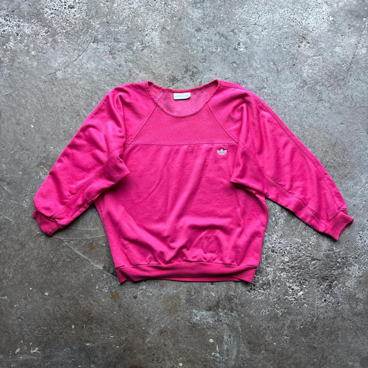 Vintage pink Adidas sweatshirt with embroidered logo