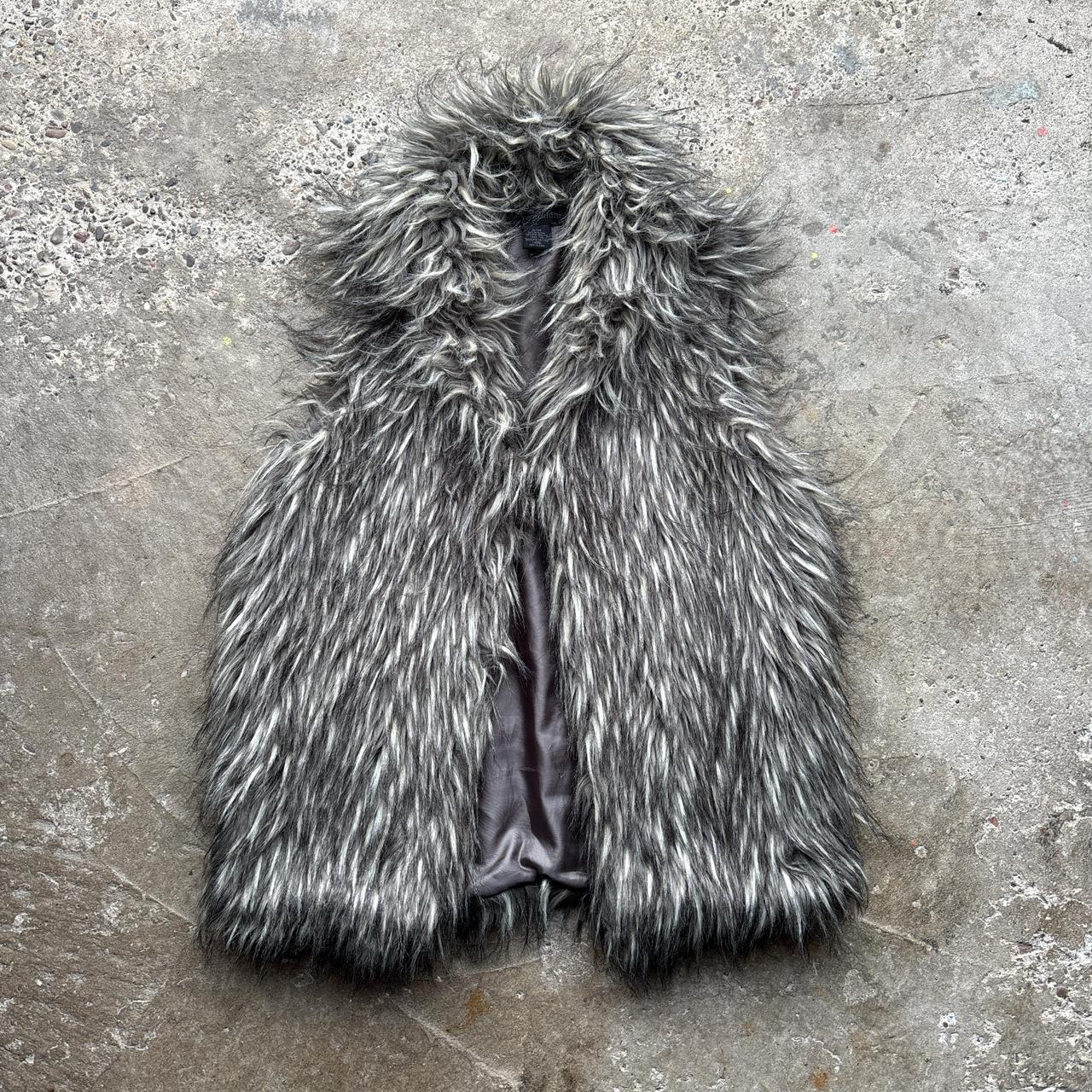 Steve Madden Grey Faux Fur Waistcoat Sleeveless - S/M