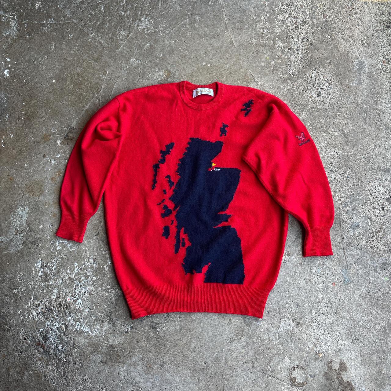 Red Vintage Lyle & Scott ‘100% Pure Lambswool’ Nairn Golf Jumper