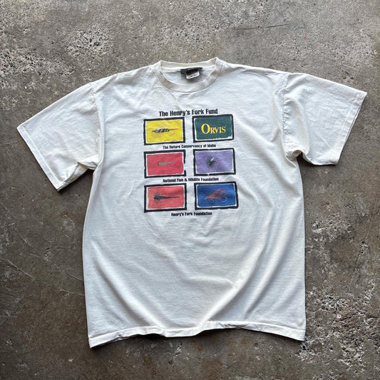 Cream Orvis Fishing graphic tee - XL