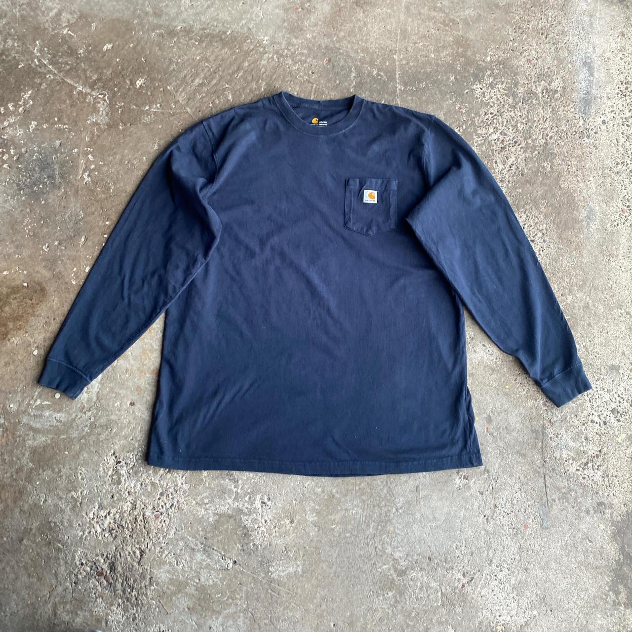 Navy Long Sleeve Carhartt T-Shirt - 2XL