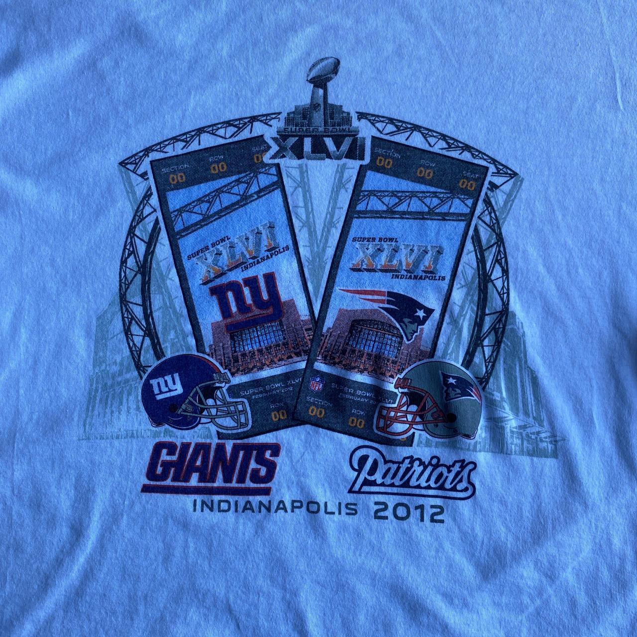 White Graphic 2012 Super Bowl NFL T-Shirt - XL