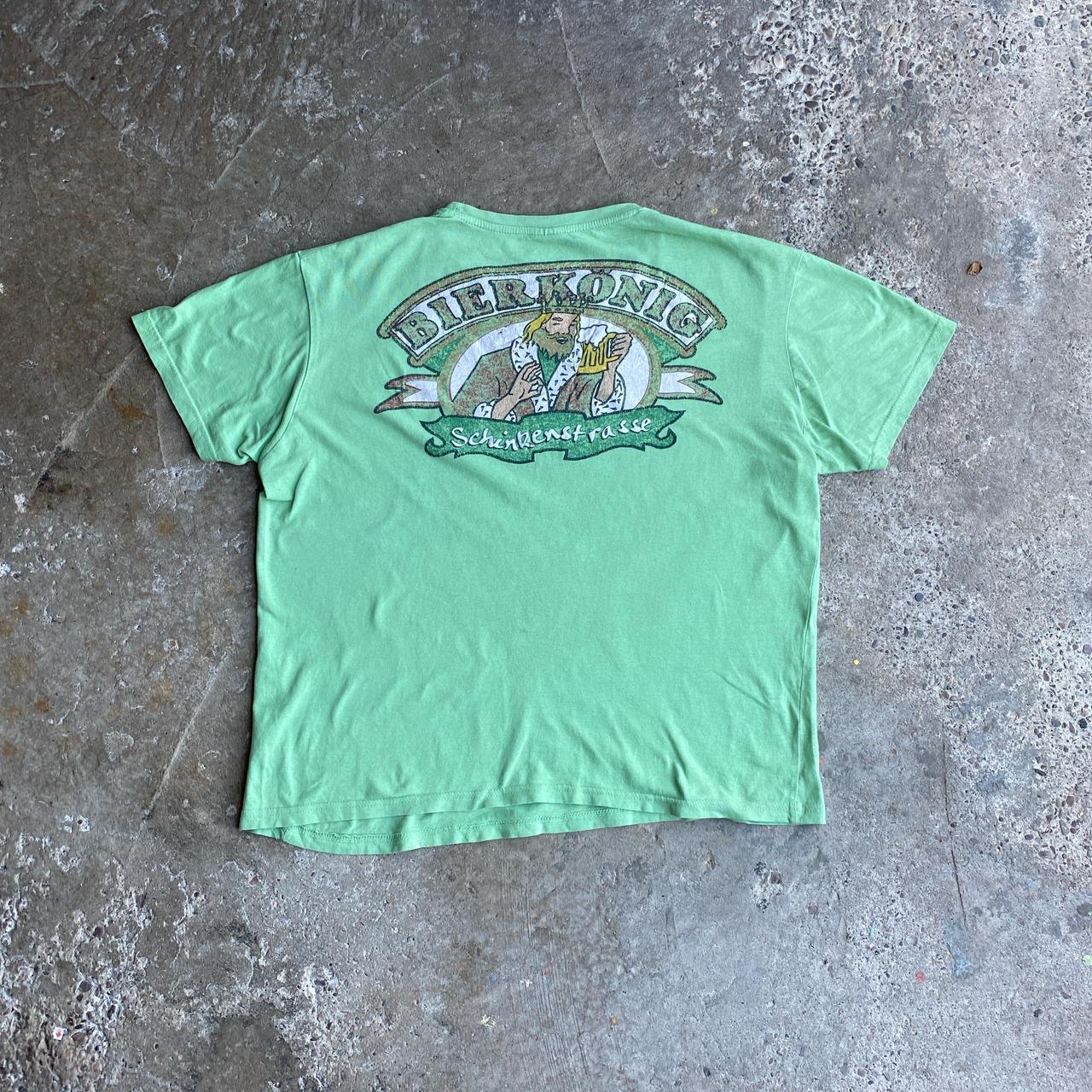 Vintage Lime Green Single Stitch Graphic Beer T-Shirt
