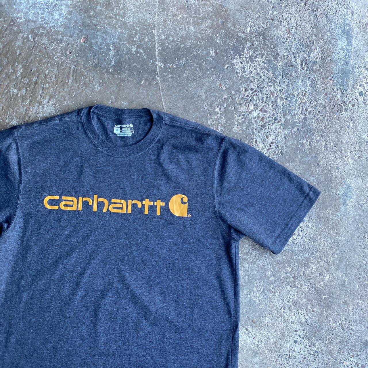 Grey Carhartt Text Graphic T-Shirt - M