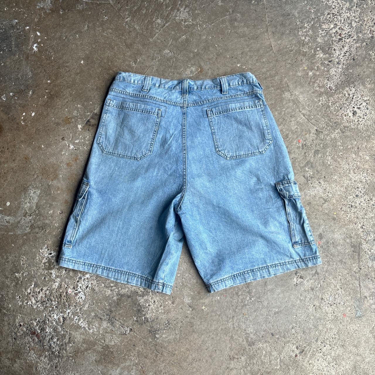 Blue Denim Wrangler Cargo Denim Jean Shorts