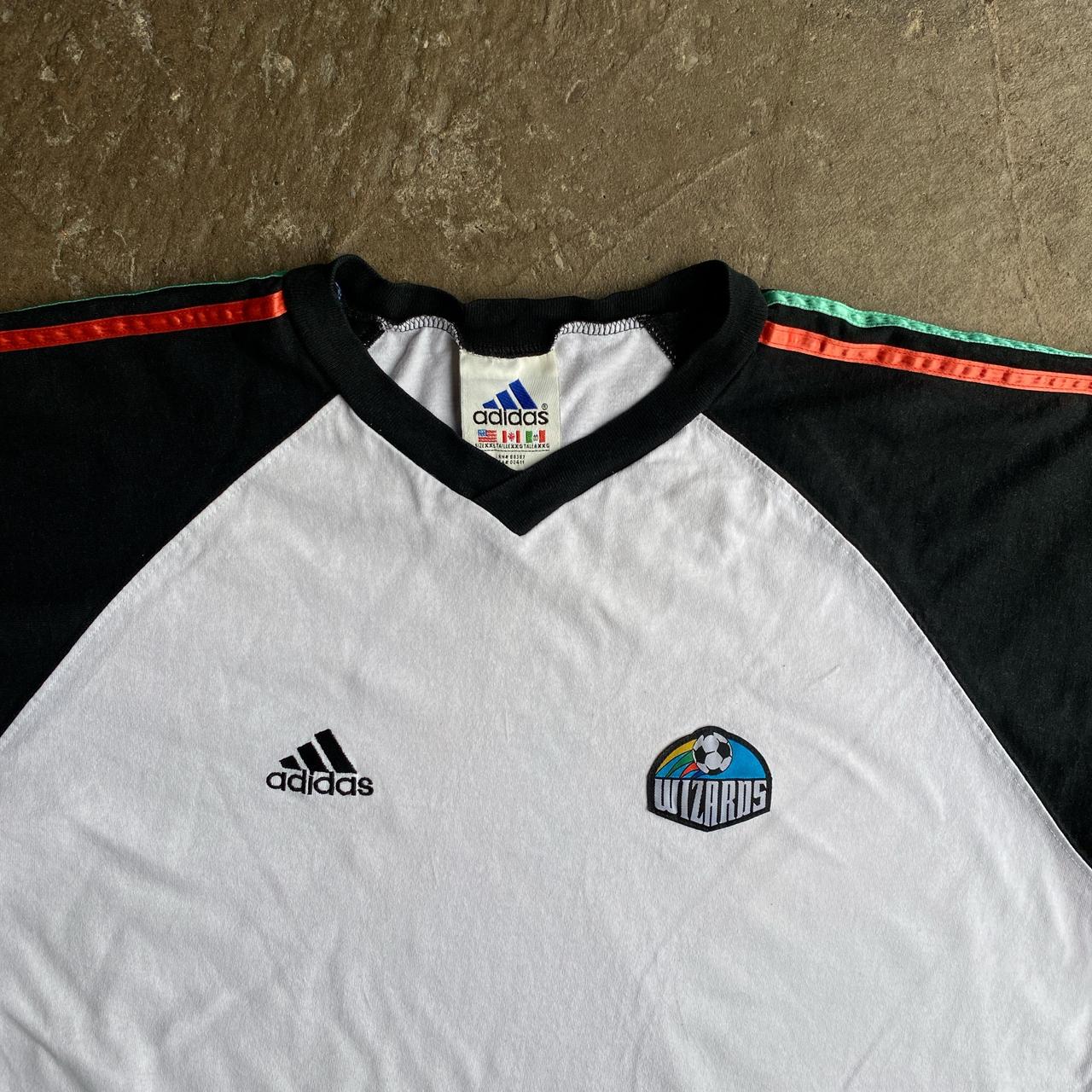 Vintage White & Black Kansas City Wizards Adidas MLS T-Shirt - 2XL