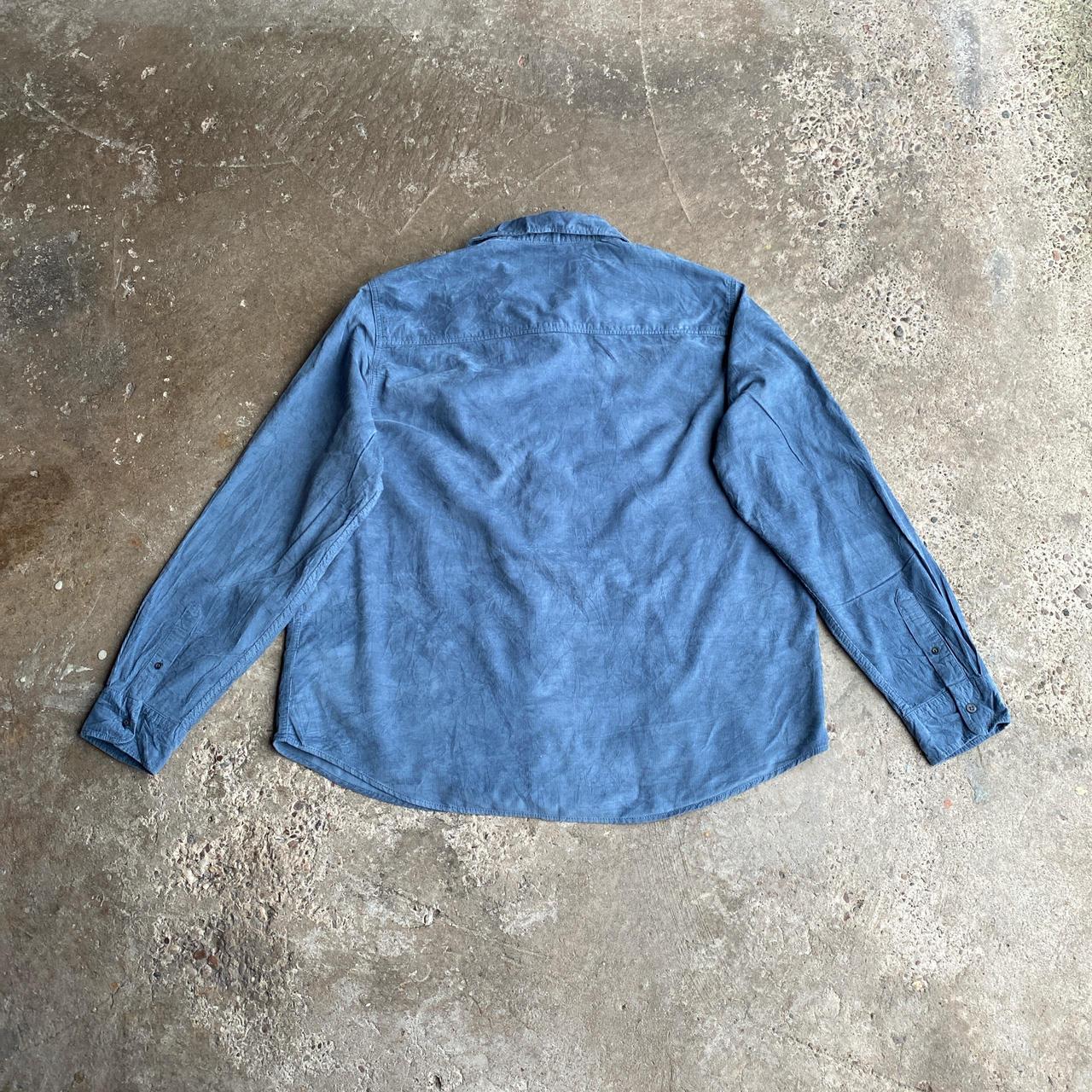 Blue Button Up Long Sleeve Corduroy Shirt - XL