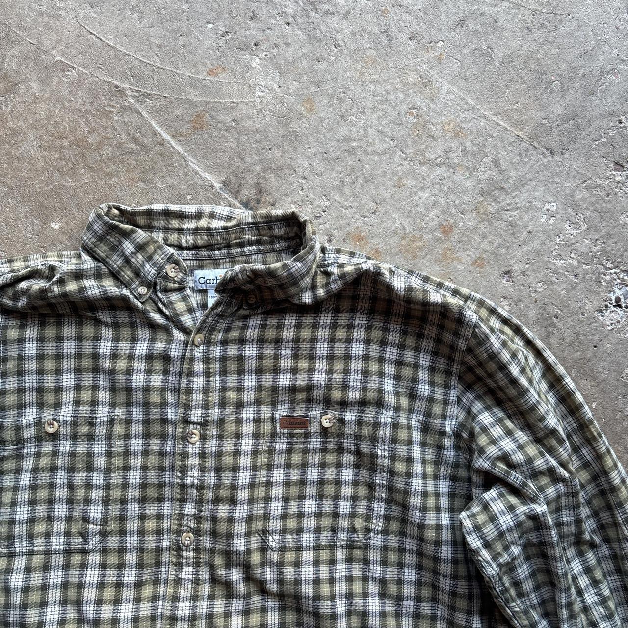 Green Plaid Carhartt Long-Sleeve Shirt