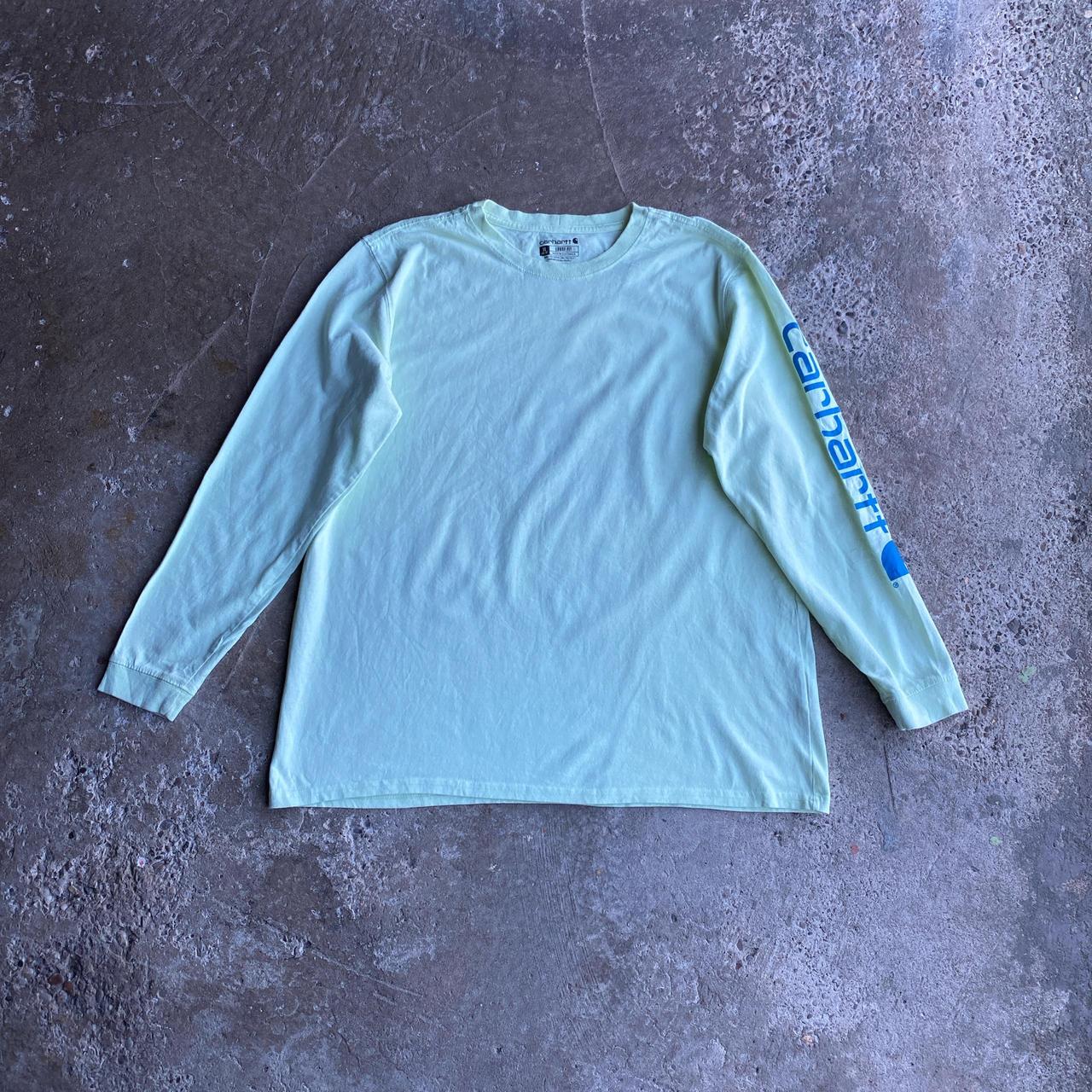 Lime Carhartt Women's Loose Fit Heavyweight Long Logo Sleeve T-Shirt - XL