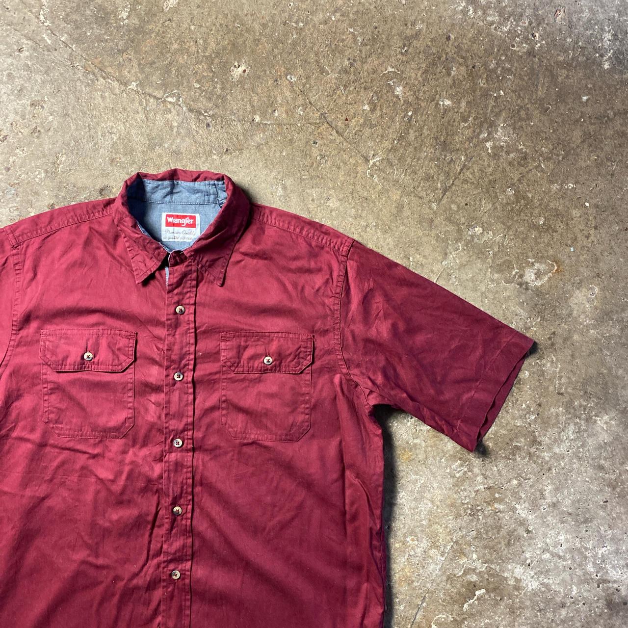 Burgundy Wrangler Short Sleeve Shirt - M
