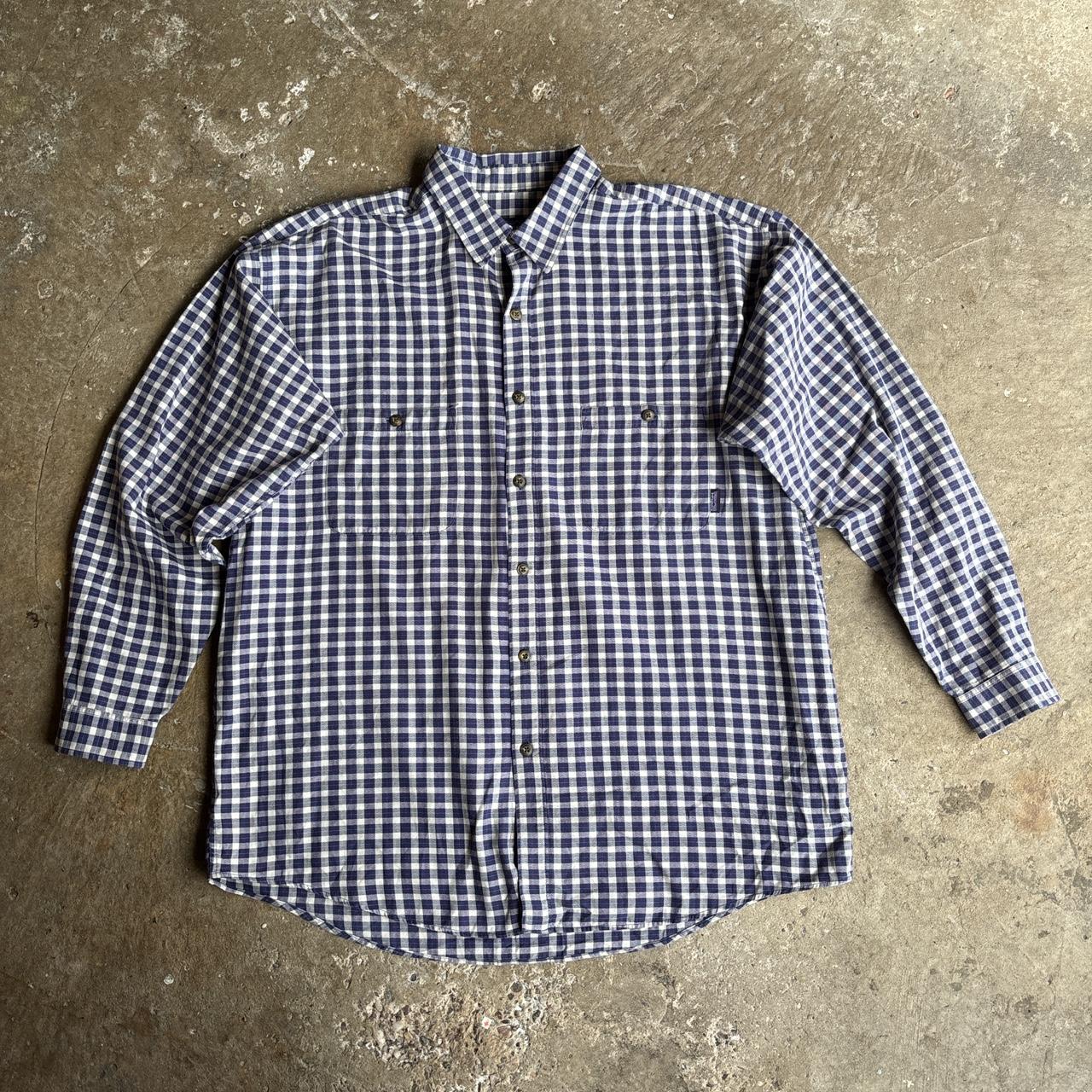Purple and white chequered Patagonia shirt
