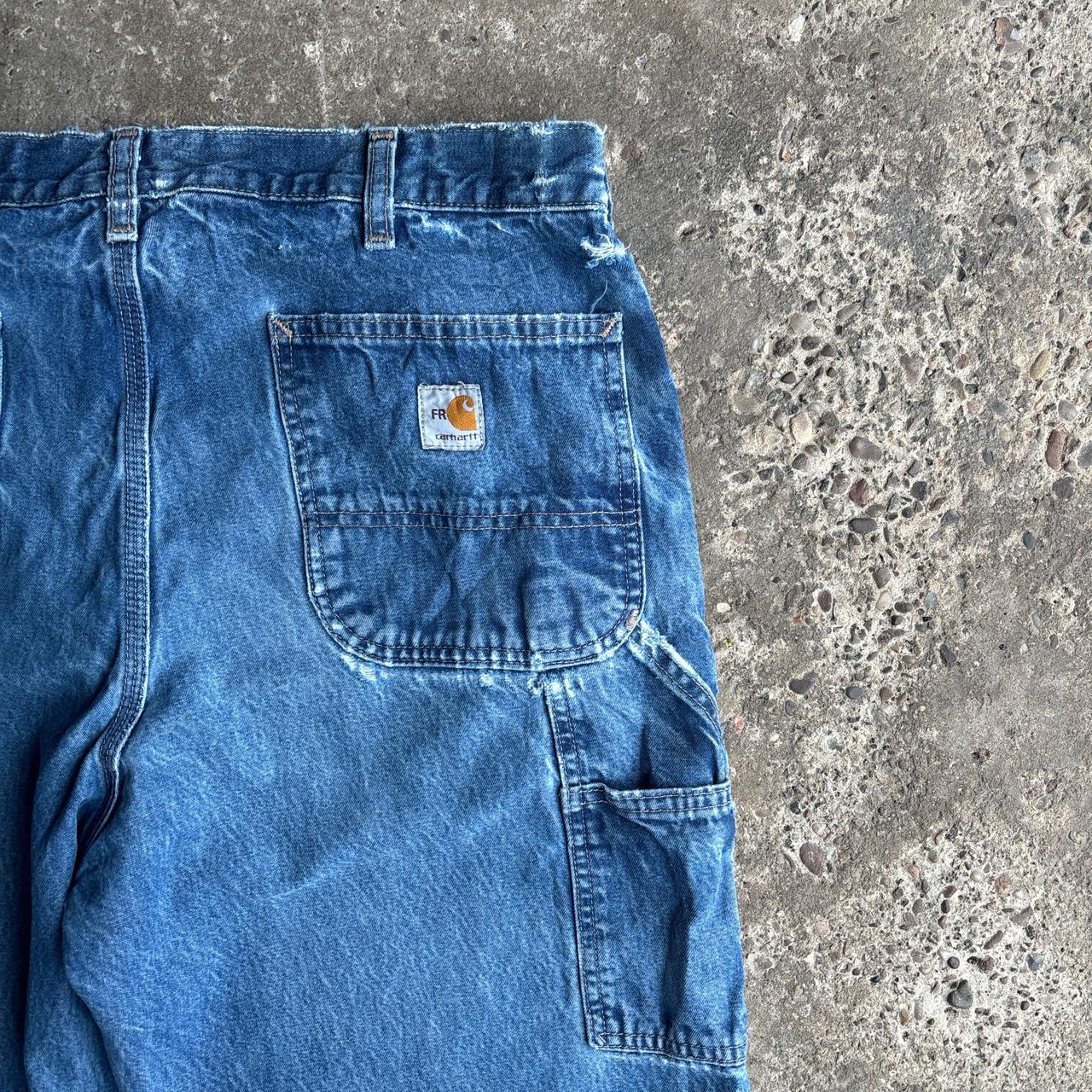 Blue Denim Fire Resistant Carhartt Carpenter Jeans - W36