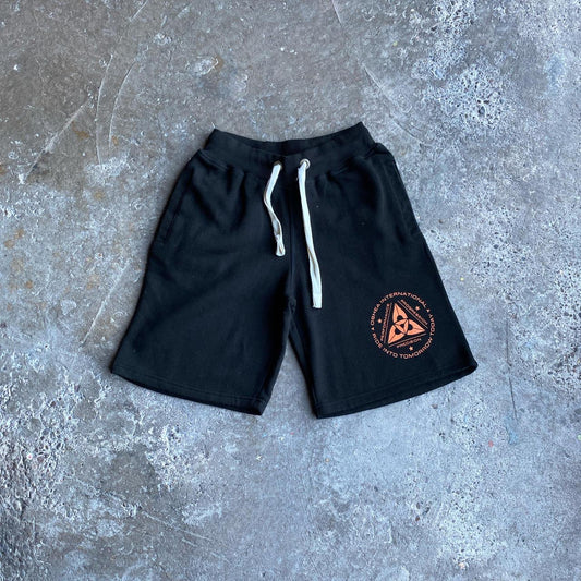 Black Tracksuit Shorts w/ Graphic - S