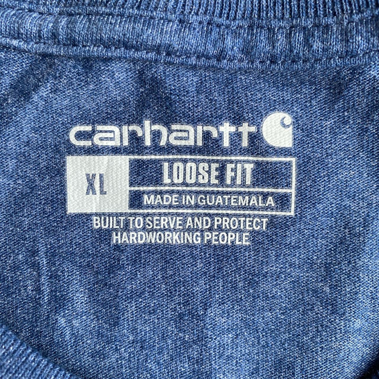Blue Carhartt Graphic Text T-Shirt - XL