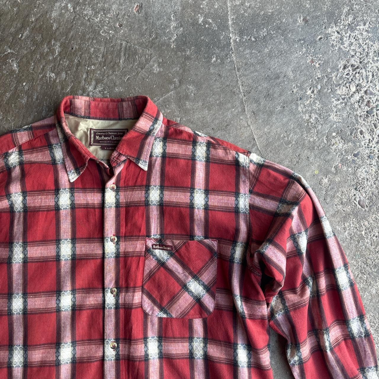 Red Checkered Marlboro Classic Long-Sleeve Shirt