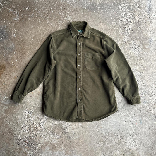 Khaki Green Heavyweight Cotton Shirt - XL