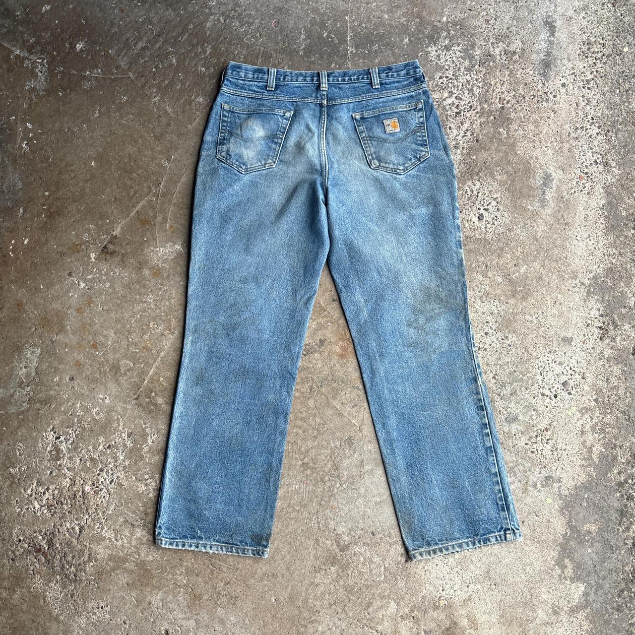 Blue Denim Repaired Carhartt Jeans - 36