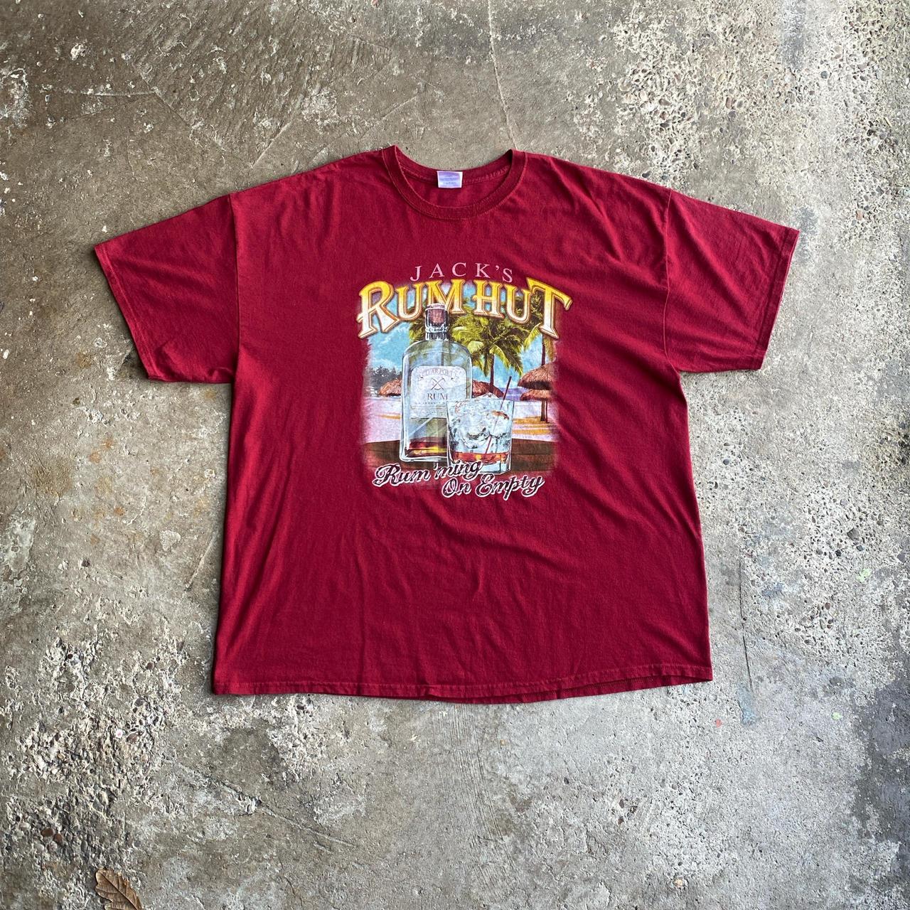Burgundy Jacks Rum Hut Graphic Bar T-Shirt 2XL