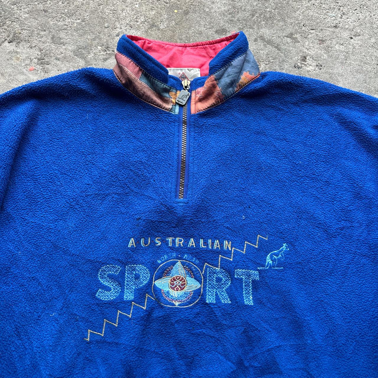 80s blue Australian Tourist fleece with embroidered logo
