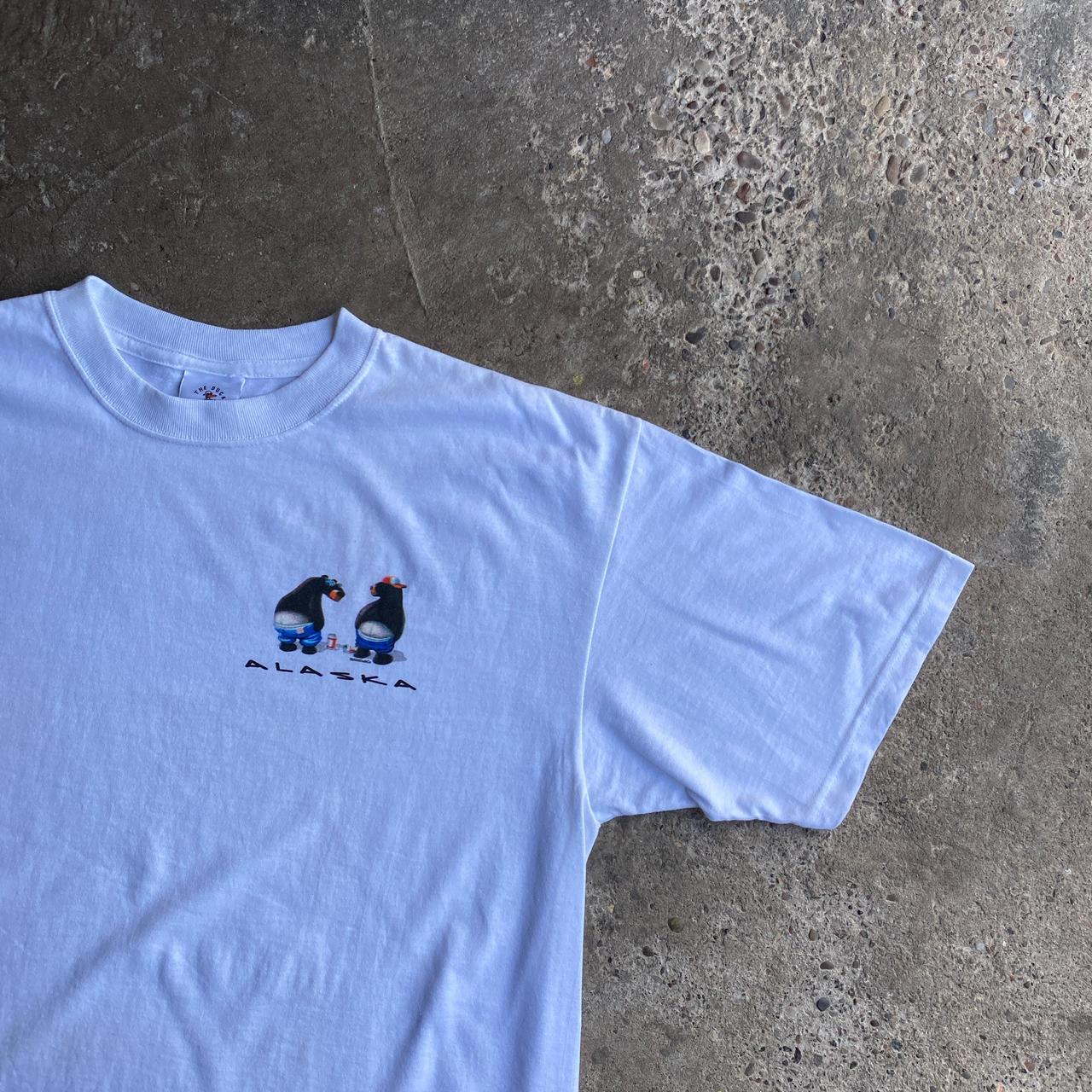 White Alaska Beer Bear Graphic T-Shirt - L