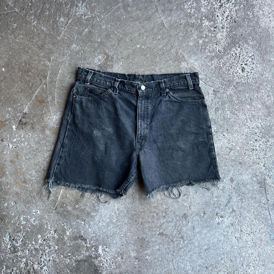 Black Denim Levi’s 550 Relaxed Fit Cut Jean Shorts