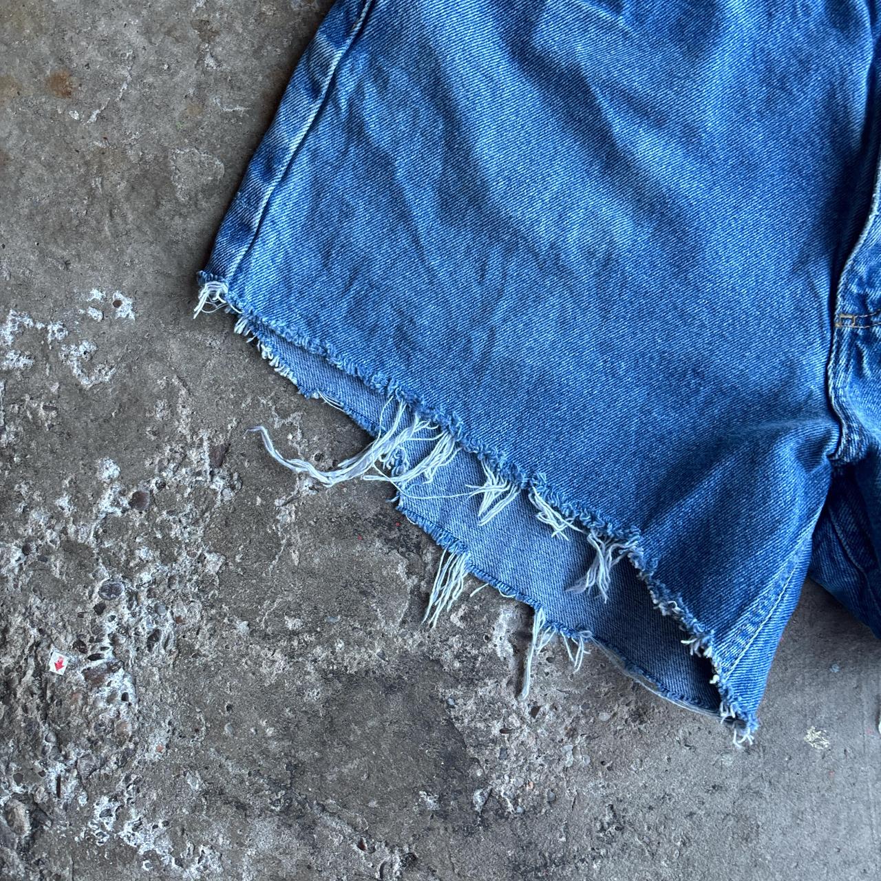 Blue Carhartt Cut/ Distressed Denim Shorts