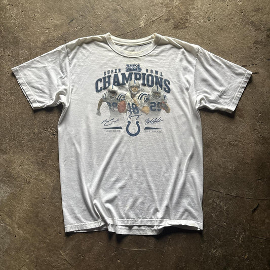 White Colts Super Bowl Reebok graphic tee - L