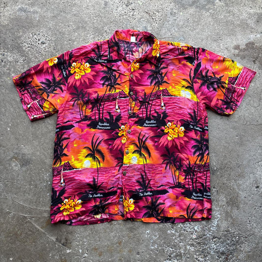 Pink sunset Republica Dominicana Hawaiian shirt