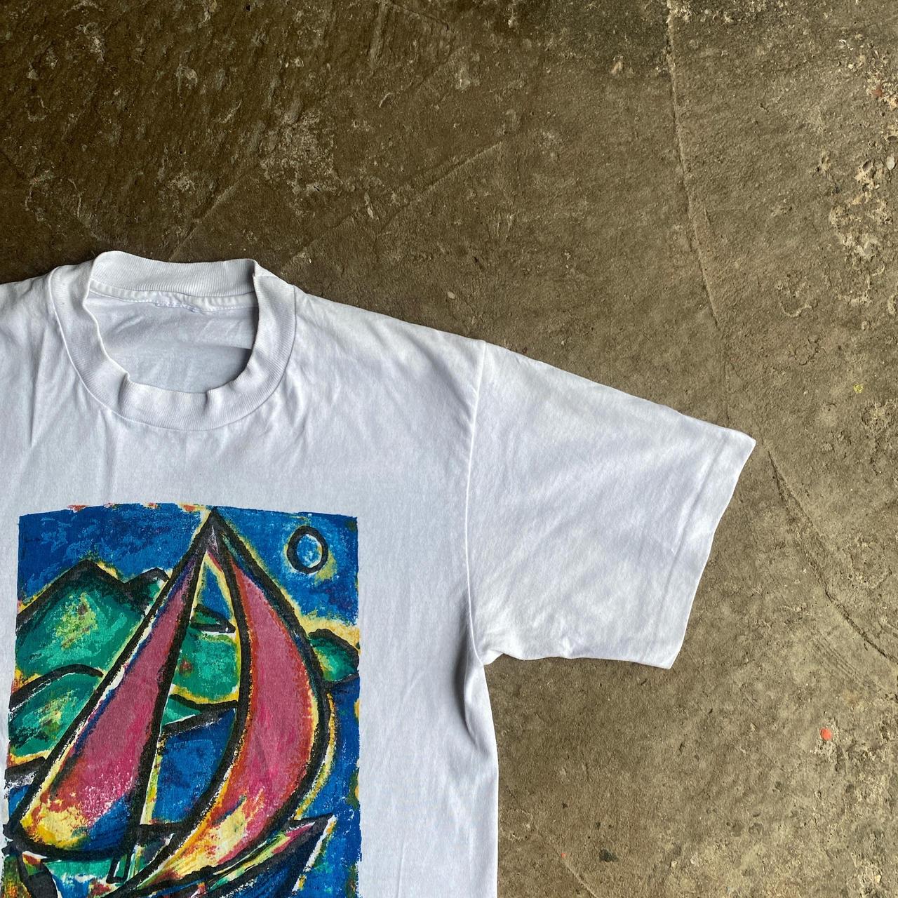 Vintage White Single Stitch Graphic Lake Tahoe T-Shirt - M