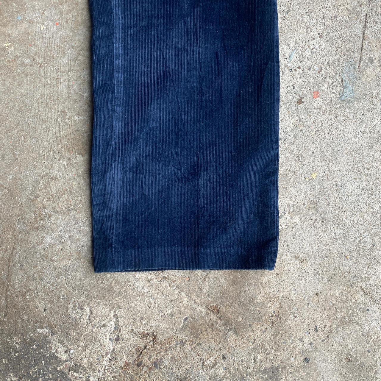 Navy Straight Leg Corduroy Trousers - W35