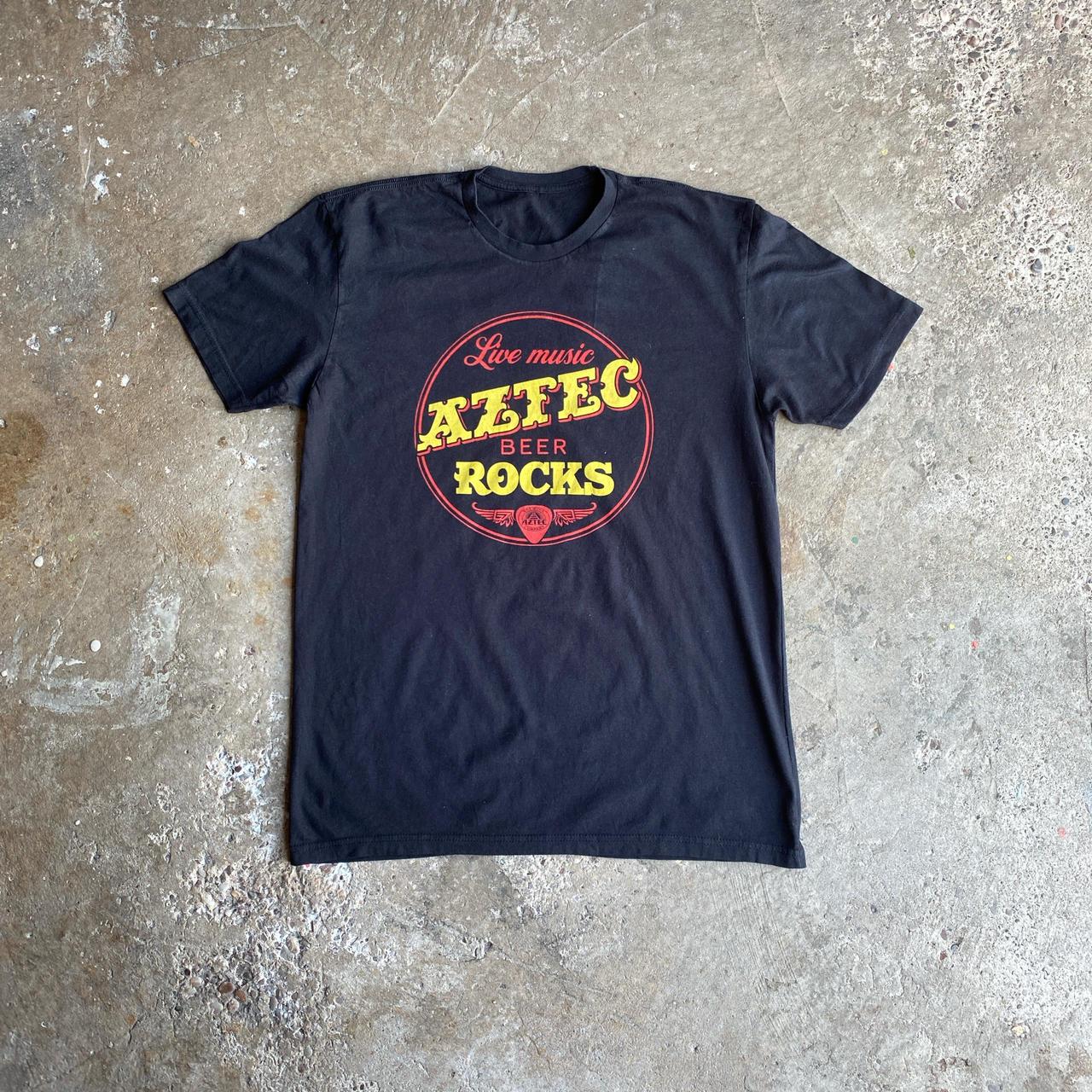 Black Graphic ‘Aztec Beer Rocks’ T-Shirt