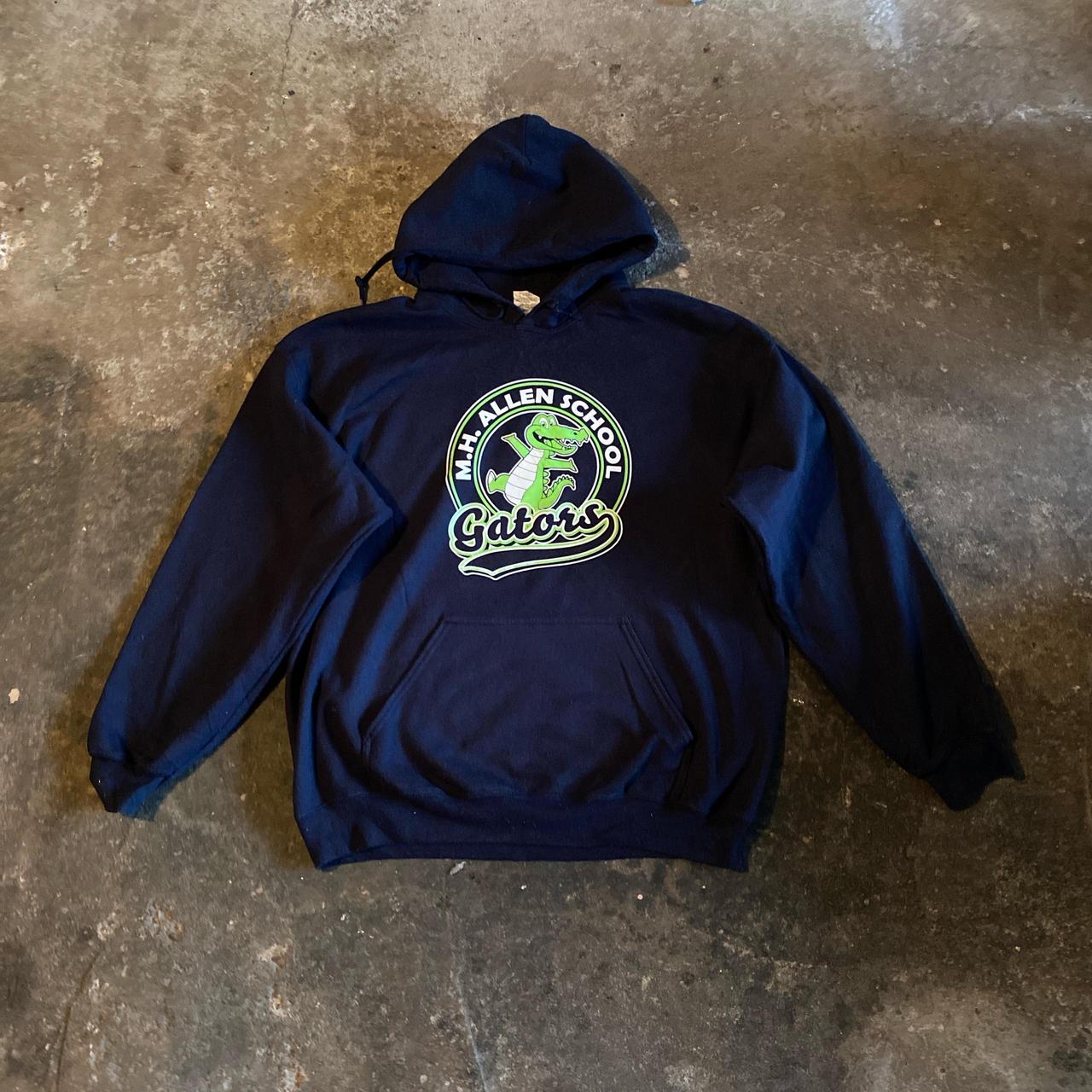 Navy Gator Graphic Hoodie - L