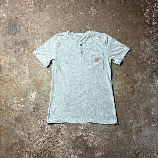 Grey Button Up Carhartt T-Shirt - S