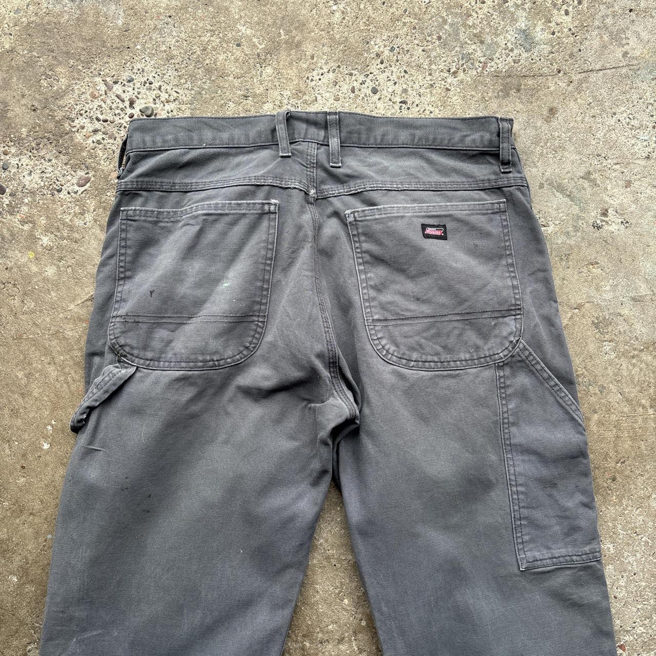 Grey Distressed Dickies Carpenter Trousers - W32