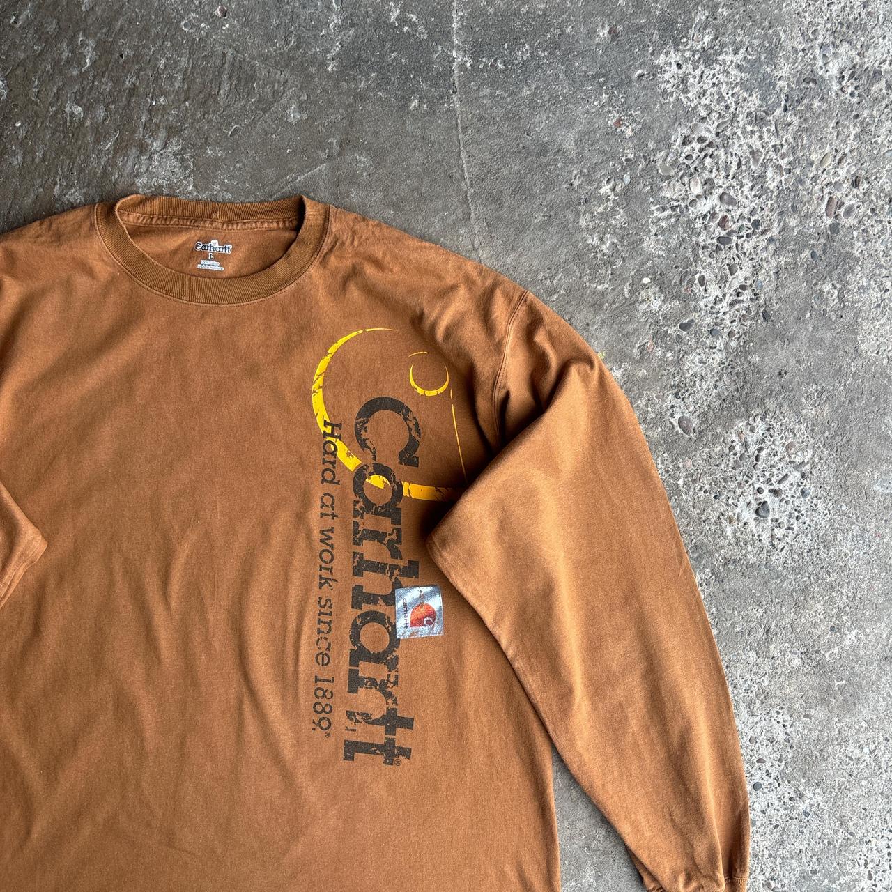 Tan Carhartt Graphic Long-Sleeve T-Shirt - L