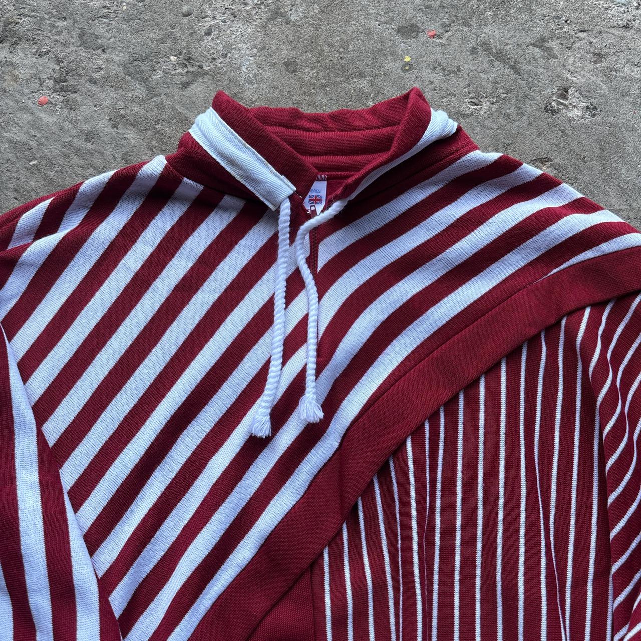 80s Burgundy and white quarter zip sweatshirt