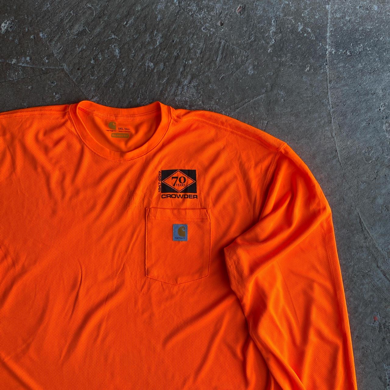 Bright Orange Carhartt Long-Sleeve T-Shirt - 2XL (tall)